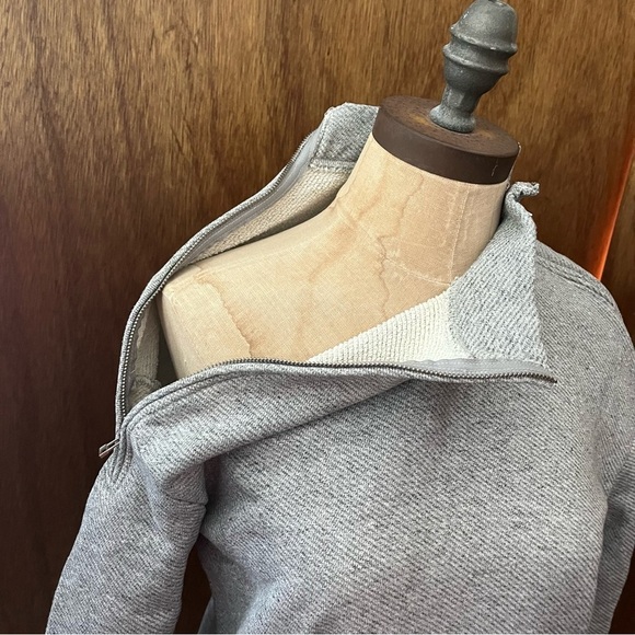 H&M sz 2 Studio Gray Loopback Fleece Sweatshirt Zipper Detail AW 2014 - Picture 9 of 12